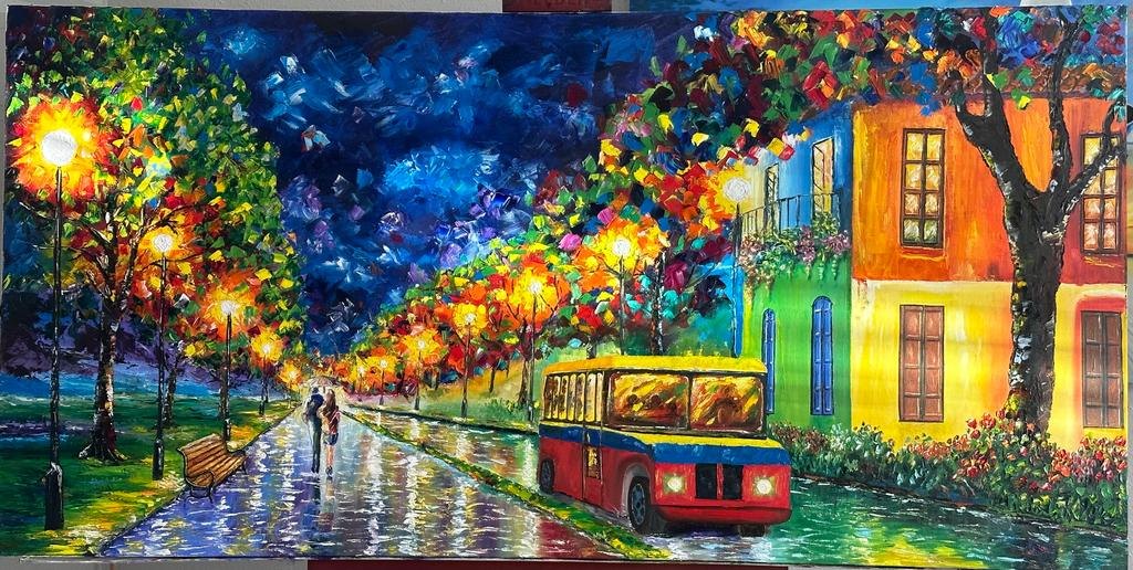 A WALK IN THE PARK — Oil paint